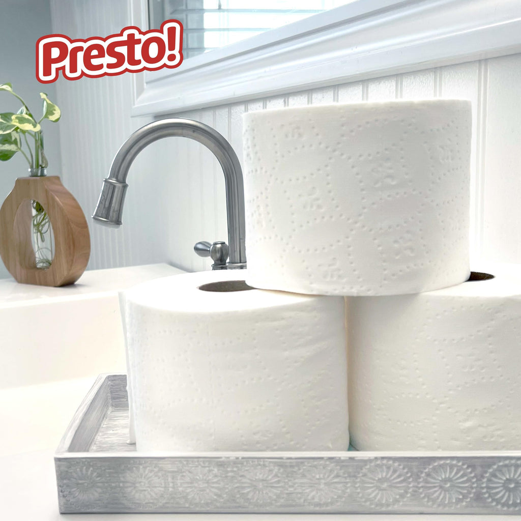 Amazon Brand - Presto! Ultra-Strong 2-Ply Toilet Paper, 24 Mega Rolls = 120 Regular Rolls, 308 Sheets Per Roll, Unscented