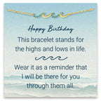 STORYJEWELLERY Birthday Gifts for Women, 925 Sterling Silver Wave Bracelet