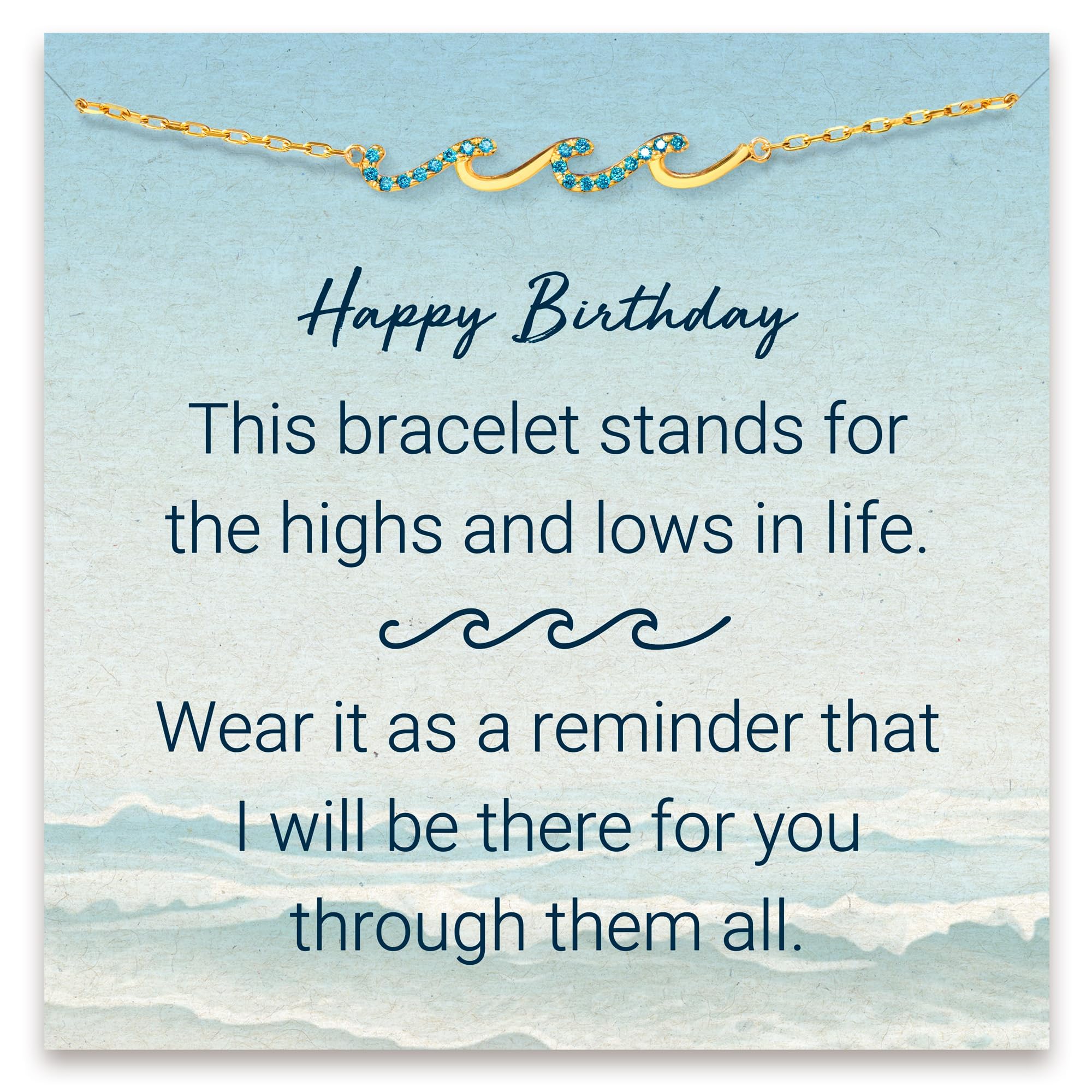 STORYJEWELLERY Birthday Gifts for Women, 925 Sterling Silver Wave Bracelet