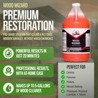 Southeast Softwash Wood Wizard | Heavy Duty Wood Floor Cleaner & Stain Remover | No-Bleach Wooden Floor Cleaner for Decks, Fences, & Docks | Odorless Concentrated Solution (1 Gallon Jug, 4 Pack)