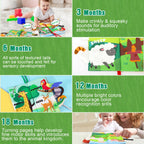 BBWOO Soft Baby Book - Baby Toy - Newborn Boys Girls Shower Gift - Tummy Time Toy for Infant 0-6 6-12 Months - Touch and Feel Sensory Crinkle Book with Teether for Toddler