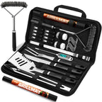 RINPIR 31Pcs Stainless Steel BBQ Grill Accessories & Tools Set, Black