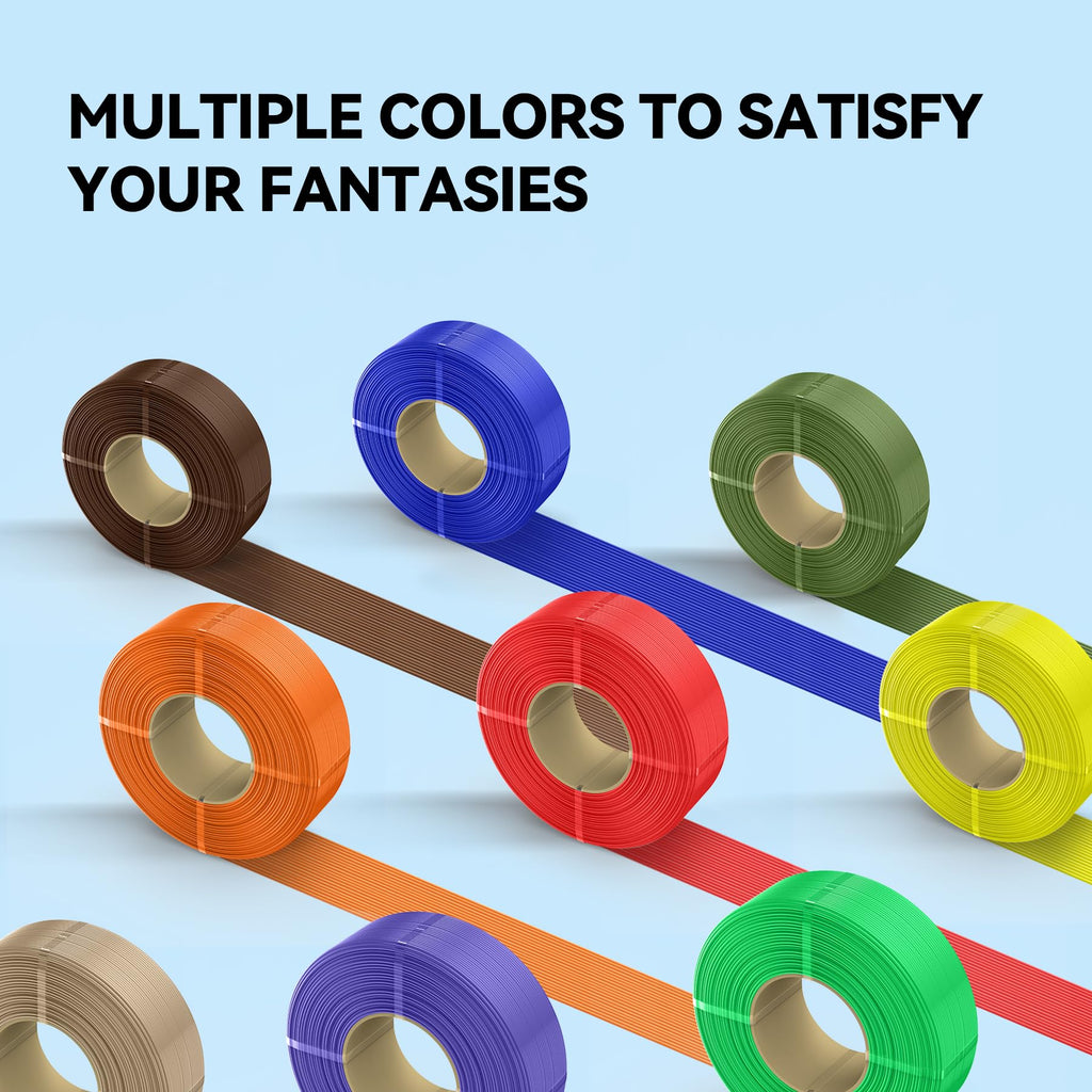 SUNLU Filament Refill 1.75mm,Sunny Orange+Yellow+Green+Lavender Purple