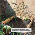 Garden Stakes 60 Pack, 16 Inch Each, DIY 3ft 4ft 5ft 6ft 7ft Sturdy Steel Plant Stakes with 50 Connectors, 30 Rotatable Clips, 10 A-Type Connecting Pipe and 164 Feet Twist Tie for Climbing Plants