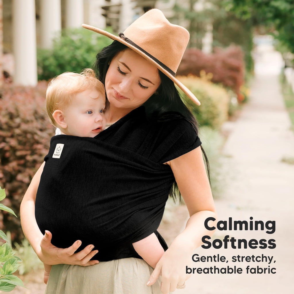 KeaBabies Baby Wrap Carrier, All in 1 Original Baby Carrier, Trendy Black