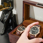 ProCase Wooden Watch Box, 3 Slot Mens Watch Display Case, Espresso