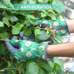 Womens Gardening Weeding Gloves, Leather Garden Glove for Women Thorn Proof No Stab for Digging, Planting,Pruning (M, Green)