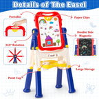 Easel for Kids Toys, Double-Sided Magnetic Painting Board
