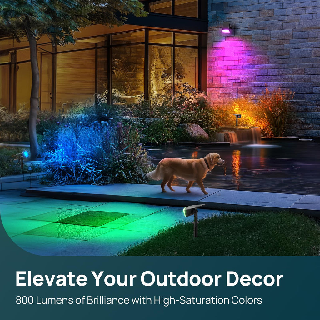 Linkind Halloween Solar Spot Lights Outdoor Waterproof Multicolor 4 Pack