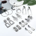 Subiceto 9 Pairs Silver Plated Clip on Earrings for Women Statement Clip On Earrings Large Geometric Square Rectangle Round Clip Dangle Earrings Non Pierced Earrings Set