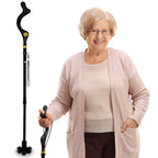 Campbell Posture Cane | Walking Cane for Men, Women | Mobility Device, Portable, Lightweight, Adjustable, Self-Standing, Folding, Collapsible Hand Walking Stick, 10 Height Adjustment, 360 Traction Tip