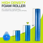 ProsourceFit High Density Foam Rollers 18 - inches long, Firm Full Body Athletic Massager for Back Stretching, Yoga, Pilates, Post Workout Trigger Point Release, Blue