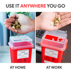 Alcedo Sharps Container 1 Quart (3-Pack) for Home Use & Travel Disposal