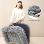 EHEYCIGA Foldable Human Dog Bed, 72"x44"x11" Orthopedic Memory Foam Human Sized Dog Bed, Waterproof Pet Bed for People, Faux Fur Pet Couch for Adult with Non-Slip Bottom, Grey