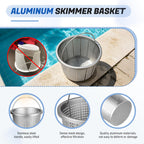 BOUYAO 8" Inground Pool Skimmer Basket - Upgrade Aluminum Strainer Basket with Handle | for Pentair U-3, Hayward SP1070 | Direct Replacement 08650-0007 & SPX1070E Universal Filter Baskets