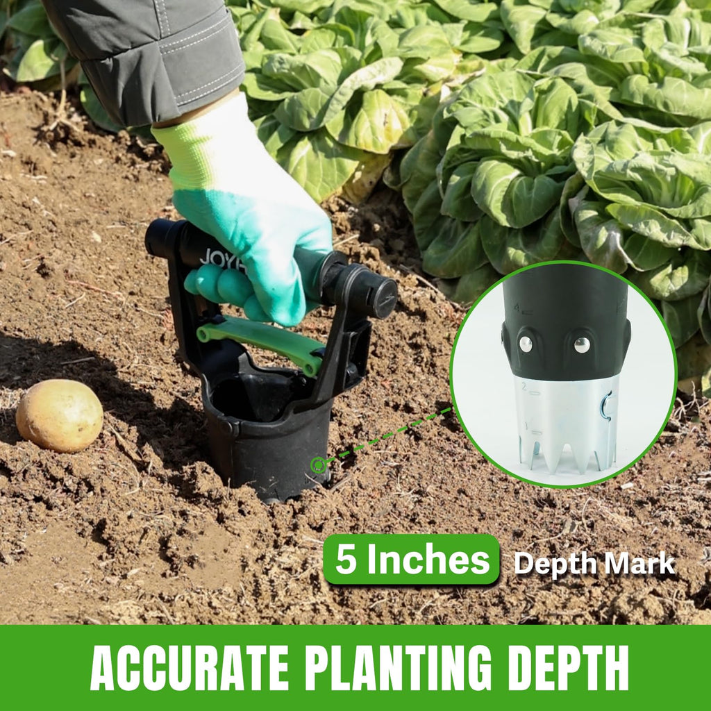 5 Inch Depth Bulb Planter Tool with Automatic Soil Release for Garden