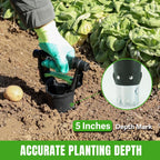 5 Inch Depth Bulb Planter Tool with Automatic Soil Release for Garden