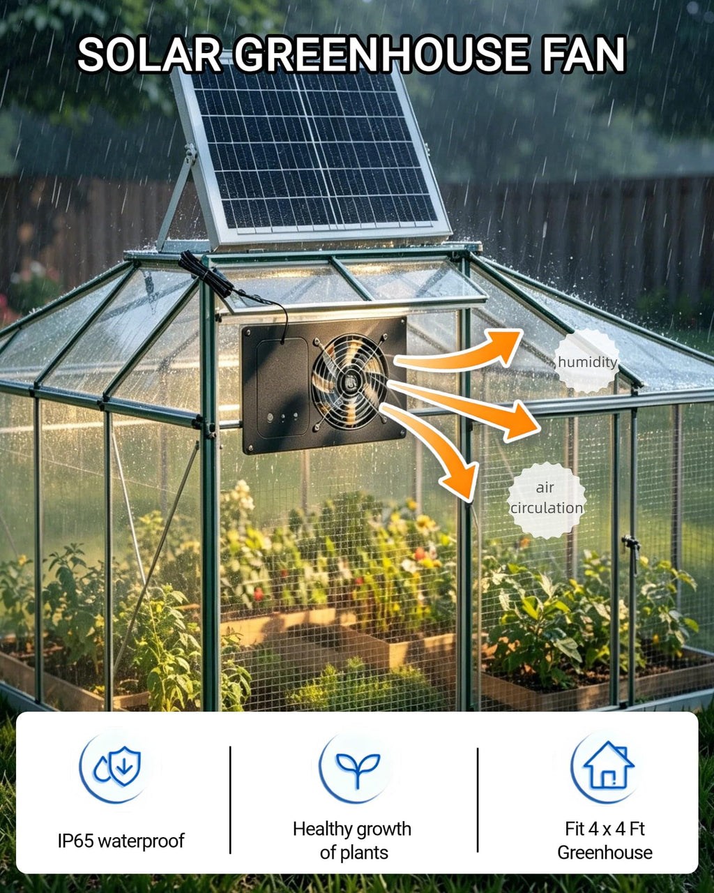 DSTANA 25W Solar Powered Fan with 15000mAh Battery & Timer, Usable At Night
