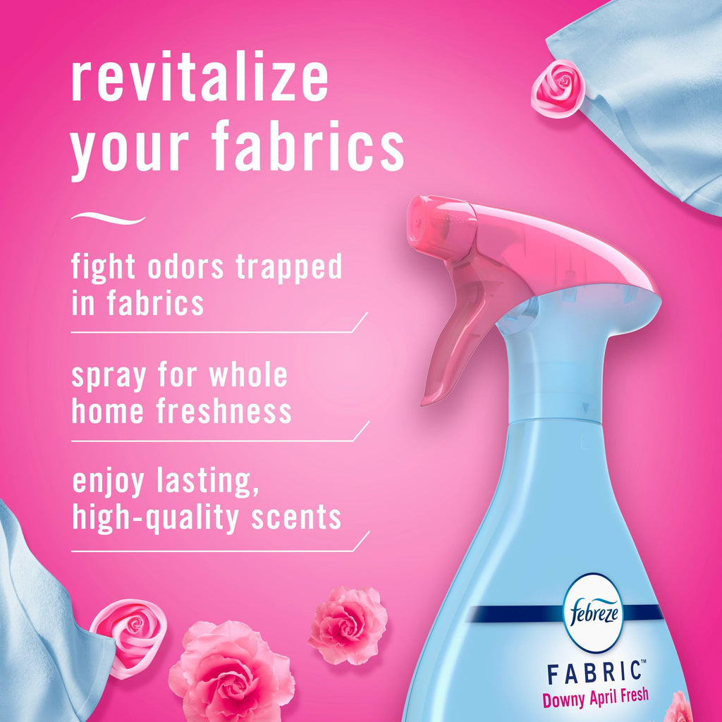 Febreze Fabric Spray Air Freshener, Odor-Fighting Fabric Refresher, Sneaker Balls Alternative, Couch Cleaner, Linen Spray, Multi-Use, Downy April Fresh Scent, 23.6 fl oz