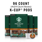 Starbucks K-Cup Coffee Pods, Medium Roast Hot or Iced Coffee, Pike Place Roast, 96 Keurig Pods