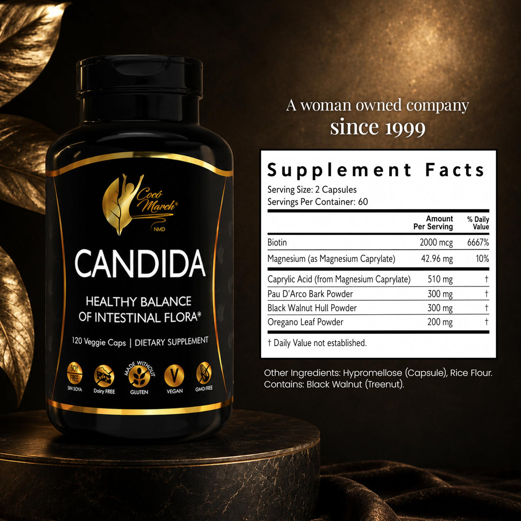 Cocó March N.M.D Candida Cleanse – 30 Day Herbal Detox Cleansing with Digestive Enzymes for Gut Health & Immune Support – Gluten Free, Vegan, Non-GMO, Dairy Free, Soy Free – 120 Veggie Caps