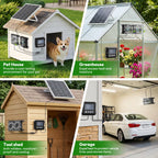 Solar Fan for Chicken Coop with 7500mAh Battery, 25W Solar Powered Fan
