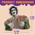 JOYIN Halloween Outdoor Decoration Zombie Groundbreaker, Animatronics Zombie Props Halloween Outside Decor, Animated Groundbreaker with Sound & Glowing Eyes for Graveyard Lawn Yard Haunted House Decor