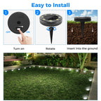 Peasur Mini Solar Ground Lights, 12 Pack Flat Solar Disc Lights Outdoor Waterproof, 2.3 Inch Small Solar Garden Lights Landscape Lighting for Outside Pathway Garden Yard Lawn Walkway,Cool White