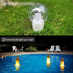 Pool Chlorine Floater with Solar Flame Light, Chlorine Dispenser for Pool, Spa Chemical Dispenser Spacious Floating Chlorinator of 4x3” Chlorines Tablets Easy Opening, Chlorines Holder