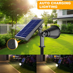 APOMAO Solar Spot Lights Outdoor, 36 LEDs Solar Landscape Lighting with 2200mAh, Outdoor Lights Auto On/Off 2-in-1 Wall or Ground Solar Powered for Yard Garden- 2 Pack (Warm White)