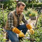 wfkwcxw Long Gardening Gloves, Yellow, Small
