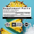 CON-CRET Creatine HCl Powder | Muscle, Cognitive, Cellular Energy Support | No Bloating or Cramps | USA Made & NSF Certified | Pineapple (64 Serving)