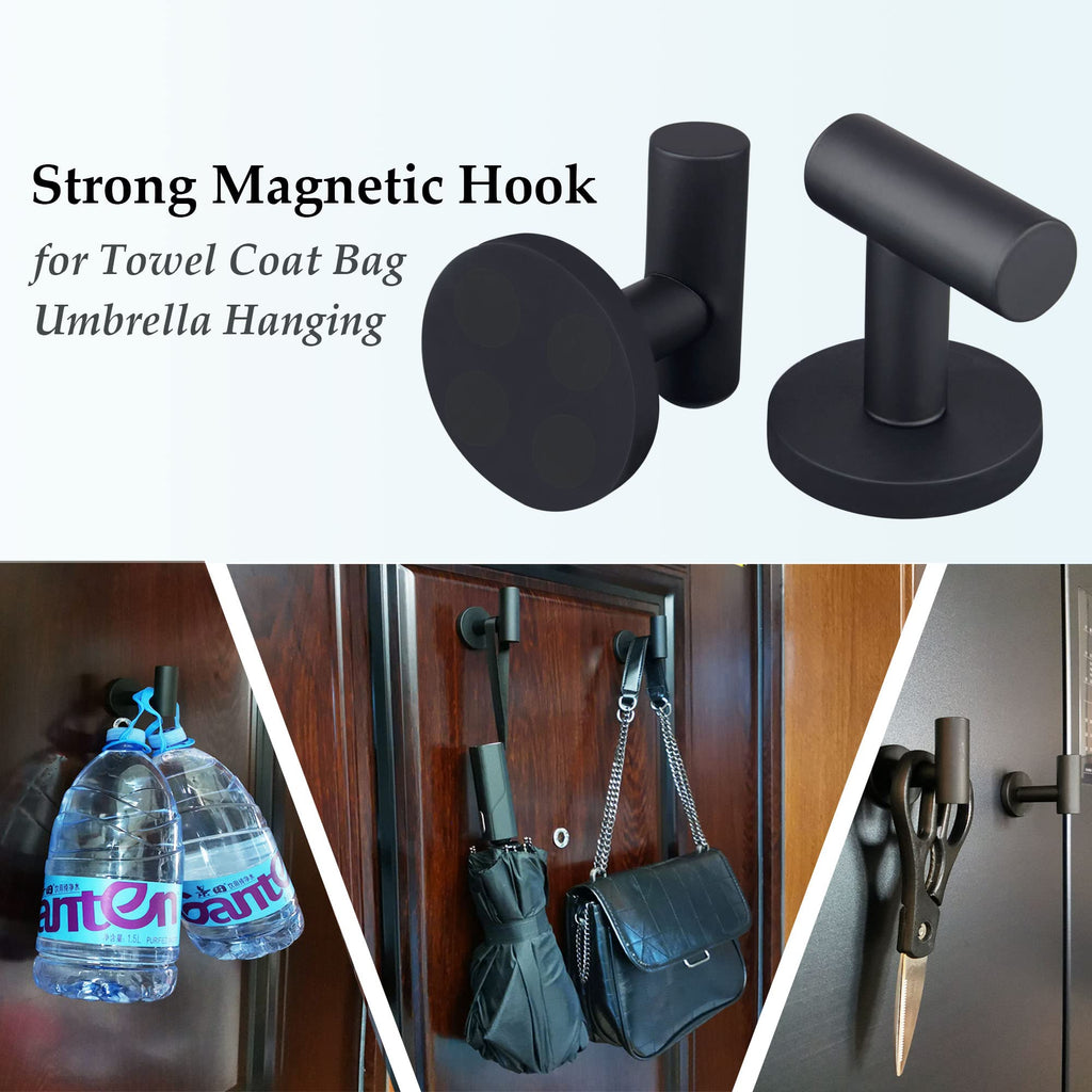 ULIBERMAGNET Strong Magnetic Coat Hooks,Heavy Duty Rubber Coated Magnets Hook for Metal,Door,Grill,Refrigerator, Locker,Neodymium Magnet Hook for Towel,Coat,Bag,Umbrella