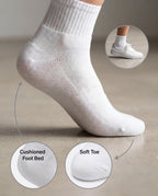 HUE Mini Crew Socks for Women, 6-Pack, White, One Size