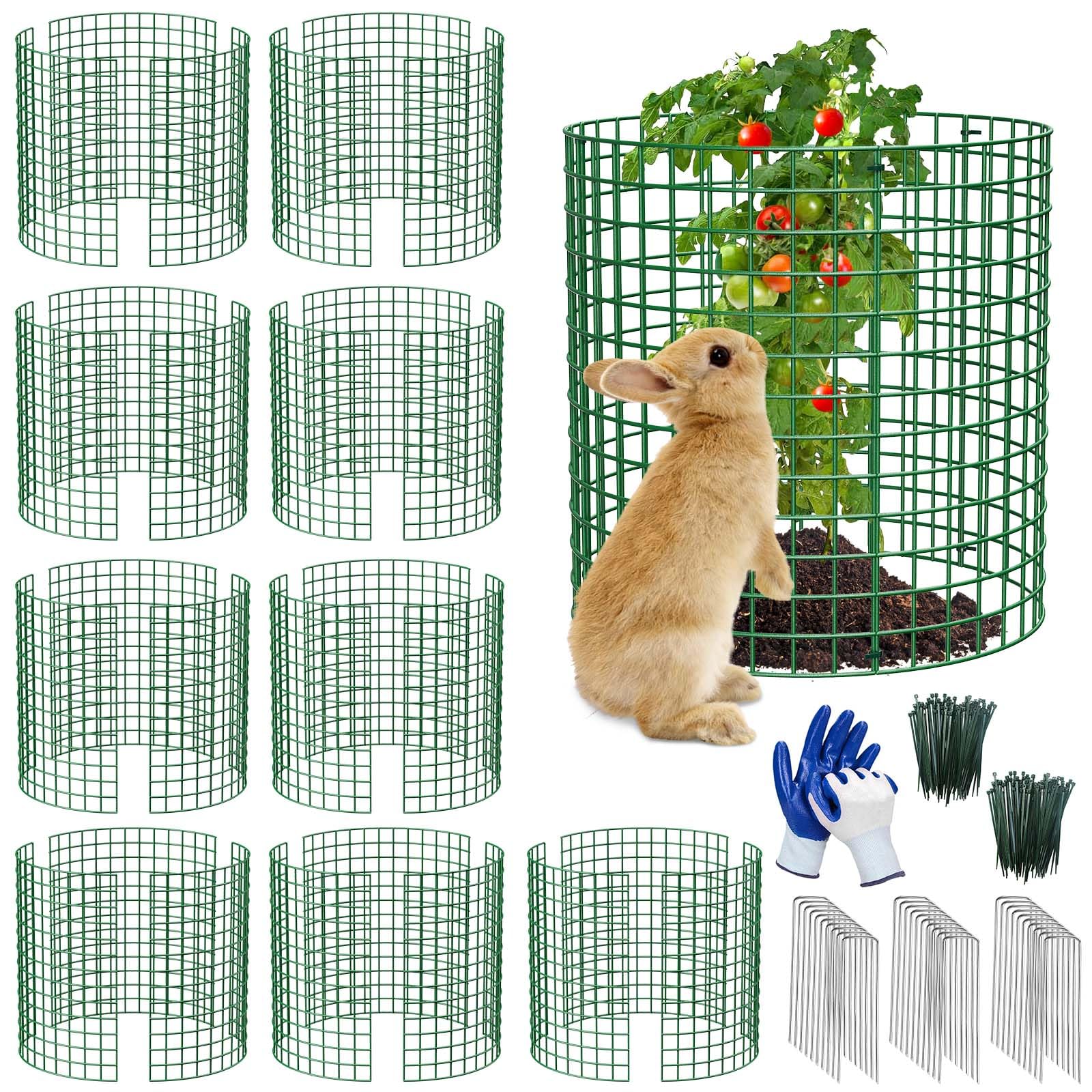 10 Pack Plant Protectors from Animals | 30PCS 13"x13" Metal Wire Mesh Garden Plant Cages for Gardening Supplies | Chicken Wire Cloche Plant Protectors for Rabbits Chickens Ducks