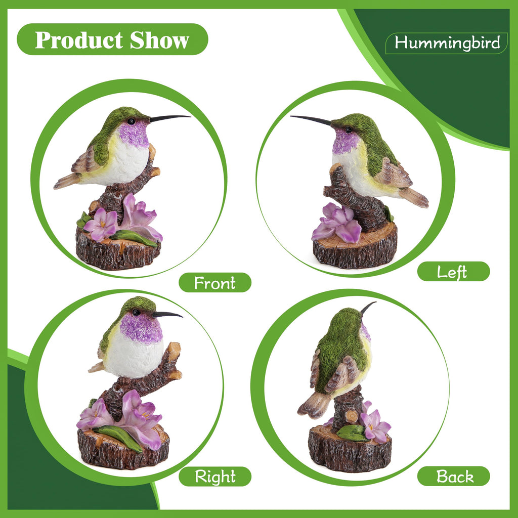 Hummingbird Garden Statues Bird Figurine Decor for Outdoor Yard Patio Lawn