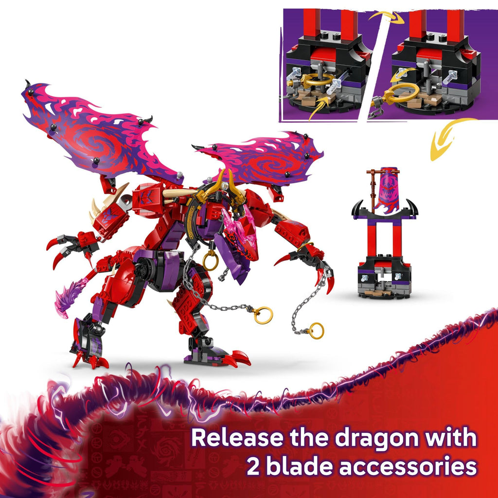 LEGO NINJAGO Thunderfang Dragon of Chaos Building Toy for Kids Ages 8+ - Dragon Rising Playset with 6 Minifigures and Poseable Dragon Figure - Birthday Gift Idea for Boys and Girls - 71832