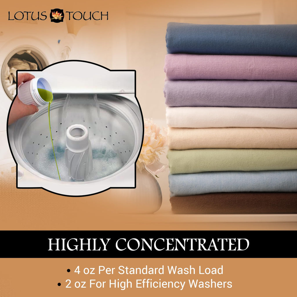 Lotus Touch Always Fresh Laundry Detergent For Massage Table Sheets and Spa Linens Professional Grade - 1 Gallon - Spring Fresh Scent - Removes Tough Stains Left by Massage Oil, Lotion and Cream