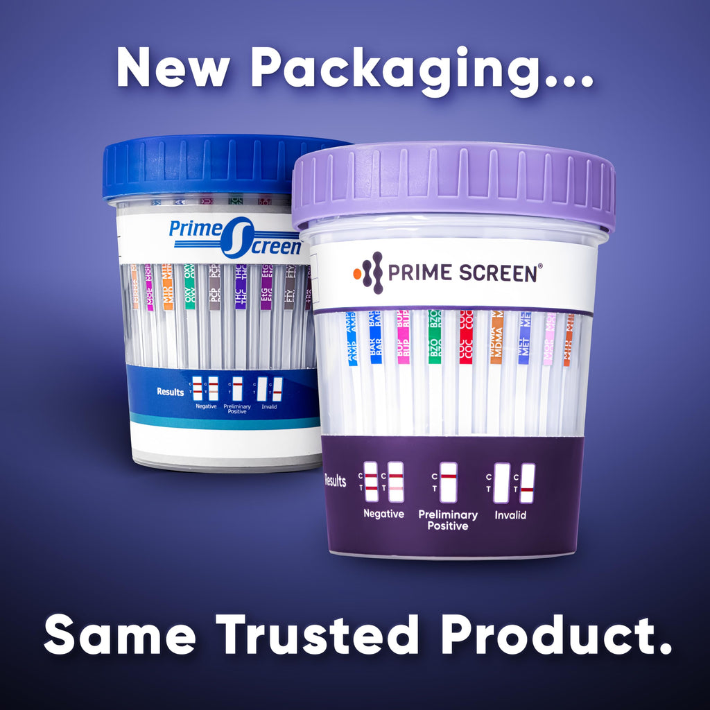 Prime Screen® Multi-Drug Urine Test Cup - 12 Panel Drug Test - Instant Testing Marijuana (THC),OPI,AMP, BAR, BUP, BZO,COC, mAMP, MDMA, MTD, OXY, PCP - [5 Pack]