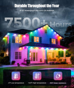 Permanent Outdoor Lights, 200ft Christmas RGB+IC Lights with 100 Modes