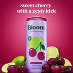 Bloom Nutrition Zero Sugar Energy Drink, Cherry Lime, 12oz 12pk