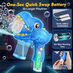 Yunaking Bubble Machine Gun 2 Pack Rechargeable Kids Toys Gift Ages 3-5 4-8