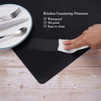 Gartful Silicone Mats for Countertop - 32"x 24"x0.06", Extra Large Multipurpose Mat, Counter Table Protector, Desk Saver Pad, Placemat Nonstick Nonskid Heat-Resistant Kitchen Pad, Black