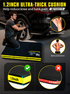 TEOOTD 1.2" Extra Thick Foldable Mechanic Mat, Kneeling Pad with Magnetlc Tool Compartment, Waterproof Comfortable EVA Mat with Handle & Storage Belt for Workshop Repairing,Gardening 47.3x17.3x1.2