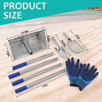 Sand Flea Rake, 65 Inches Long Handle, Stainless Steel Shark Tooth Sifter