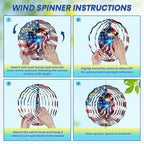 FLAGWIX American Eagle Christmas Wind Spinner, 12 in Stainless Steel