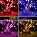 Mlambert 48FT Outdoor Patio RGB Cafe String Lights with Remote, Black
