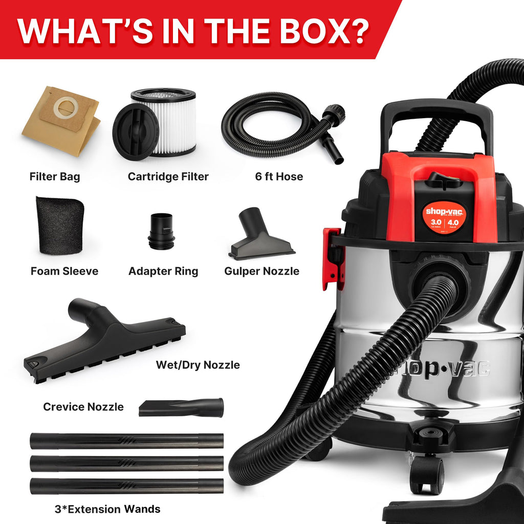 Shop-Vac 3 Gallon 4.0 Peak HP Wet/Dry Vacuum with Blower Function