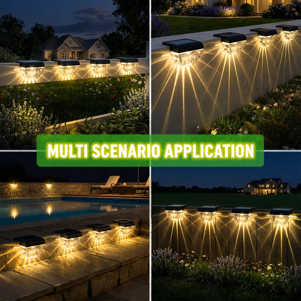 Melunar 16 Pack Solar Deck Lights Outdoor, Solar Step Lights Waterproof for Outside, Yard, Patio, Garden, Pool, Railing, Stairs, Fence (Warm White)