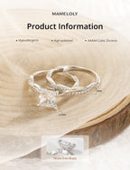 Mameloly 2ct Wedding Band for Women Princess Cut Bridal Ring Sets Cubic Zirconia Promise Engagement Rings Twisting Infinity Pave Set Size 7